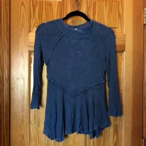 Light weight long sleeve blouse in ashy navy blue